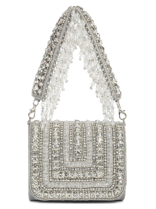 MINI EMBELLISHED CLUTCH (LIGHT GREY)