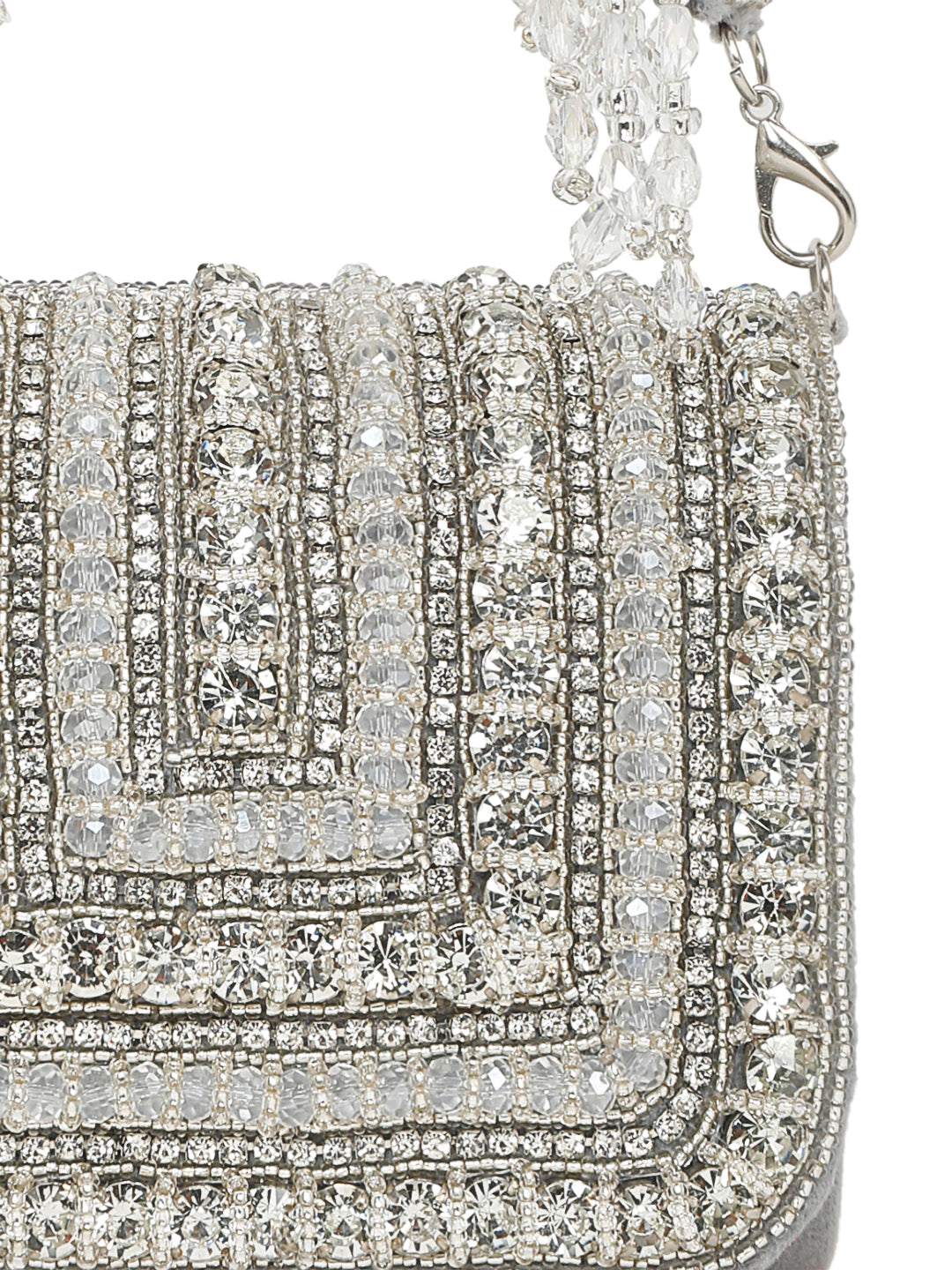 MINI EMBELLISHED CLUTCH (LIGHT GREY)