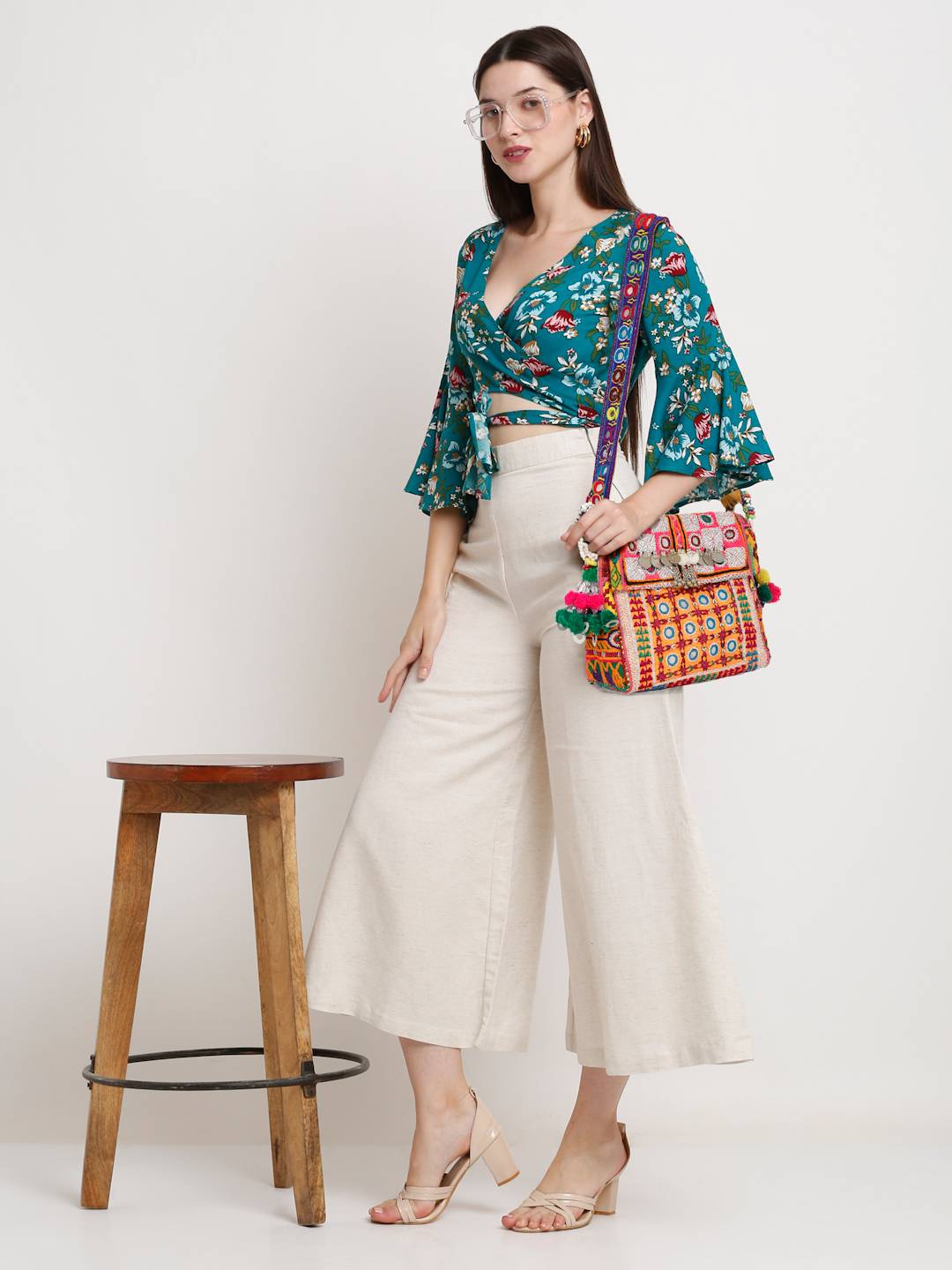 Bohemian Bags- Yellow and Pink Zari Handwork