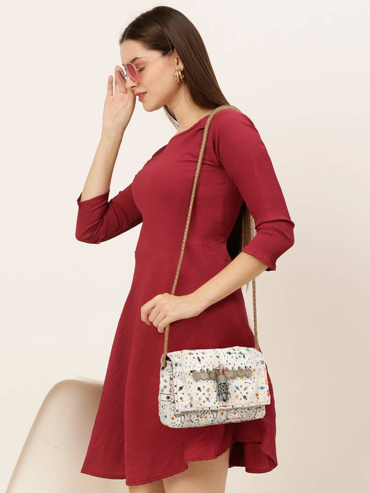 Bohemian Mini Clutch- White