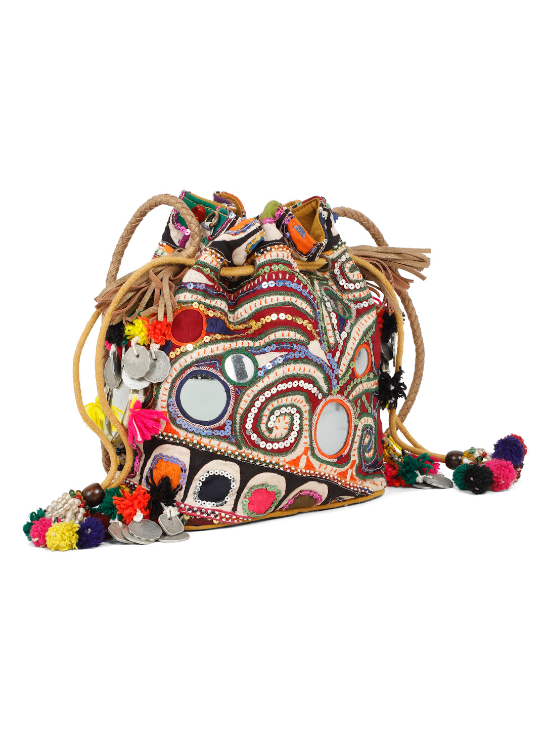 Bohemian Applique sequins work Potli