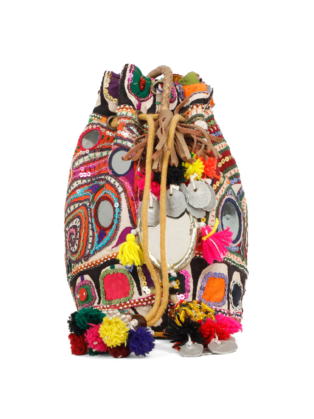 Bohemian Applique sequins work Potli