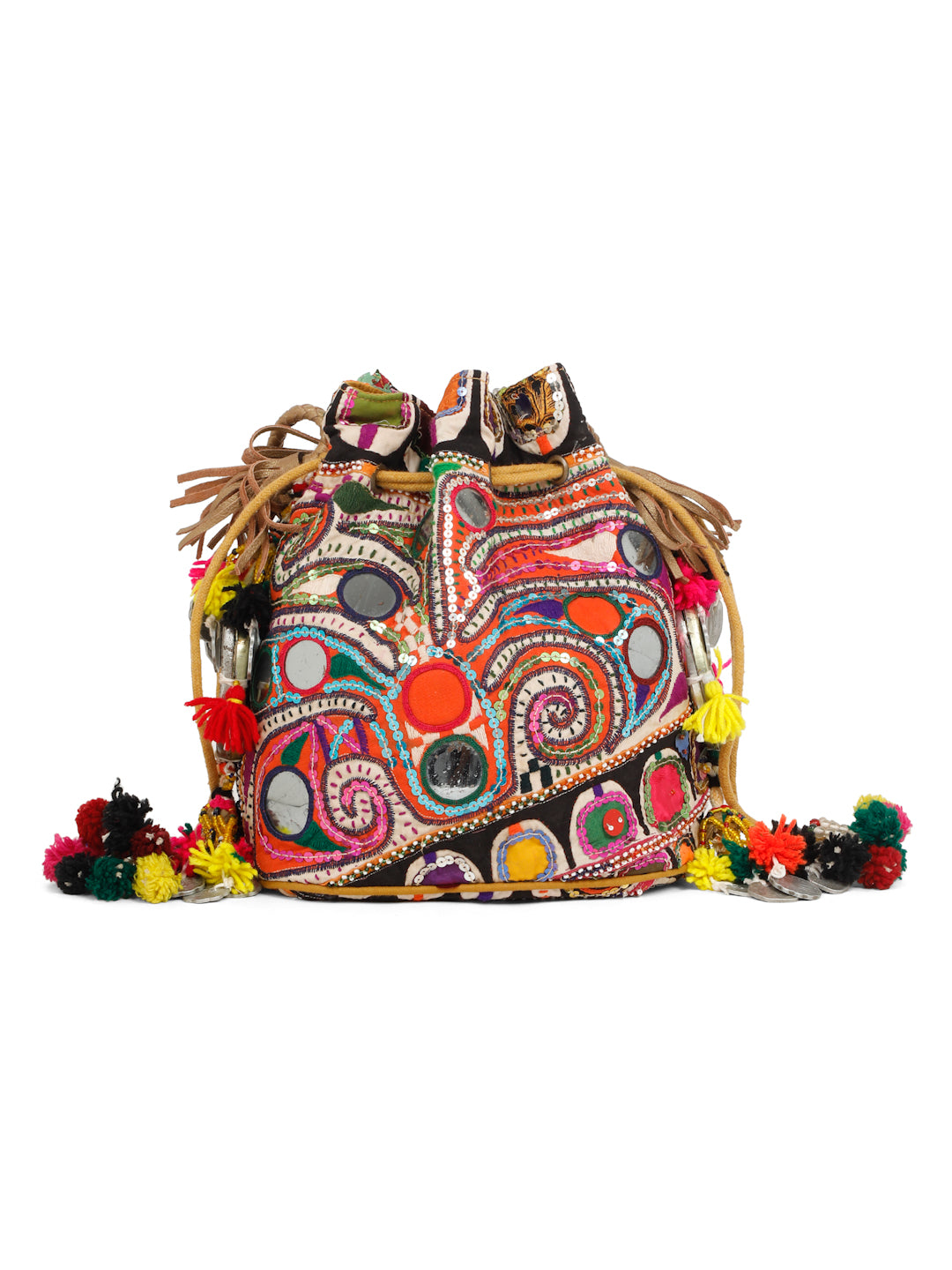 Bohemian Applique sequins work Potli