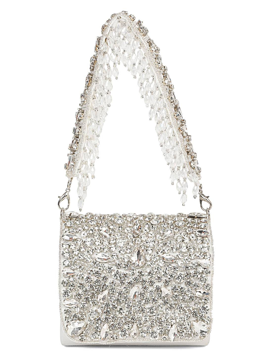MINI CRYSTAL CLUTCH (ASH WHITE)