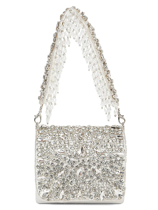 MINI CRYSTAL CLUTCH (ASH WHITE)
