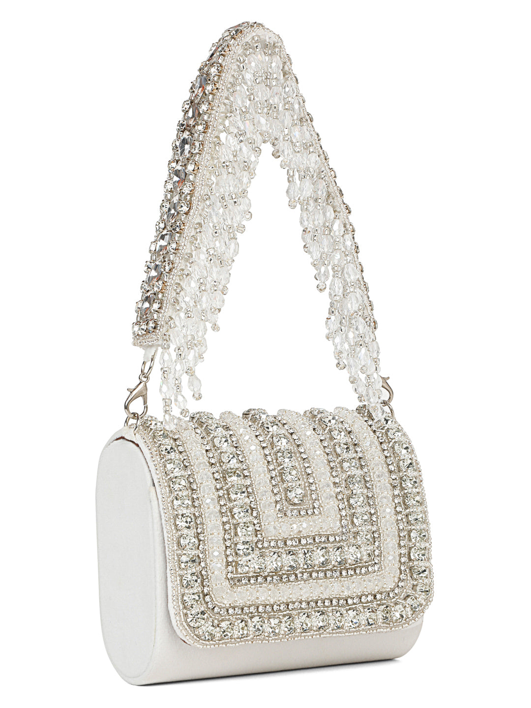 MINI EMBELLISHED CLUTCH (WHITE)