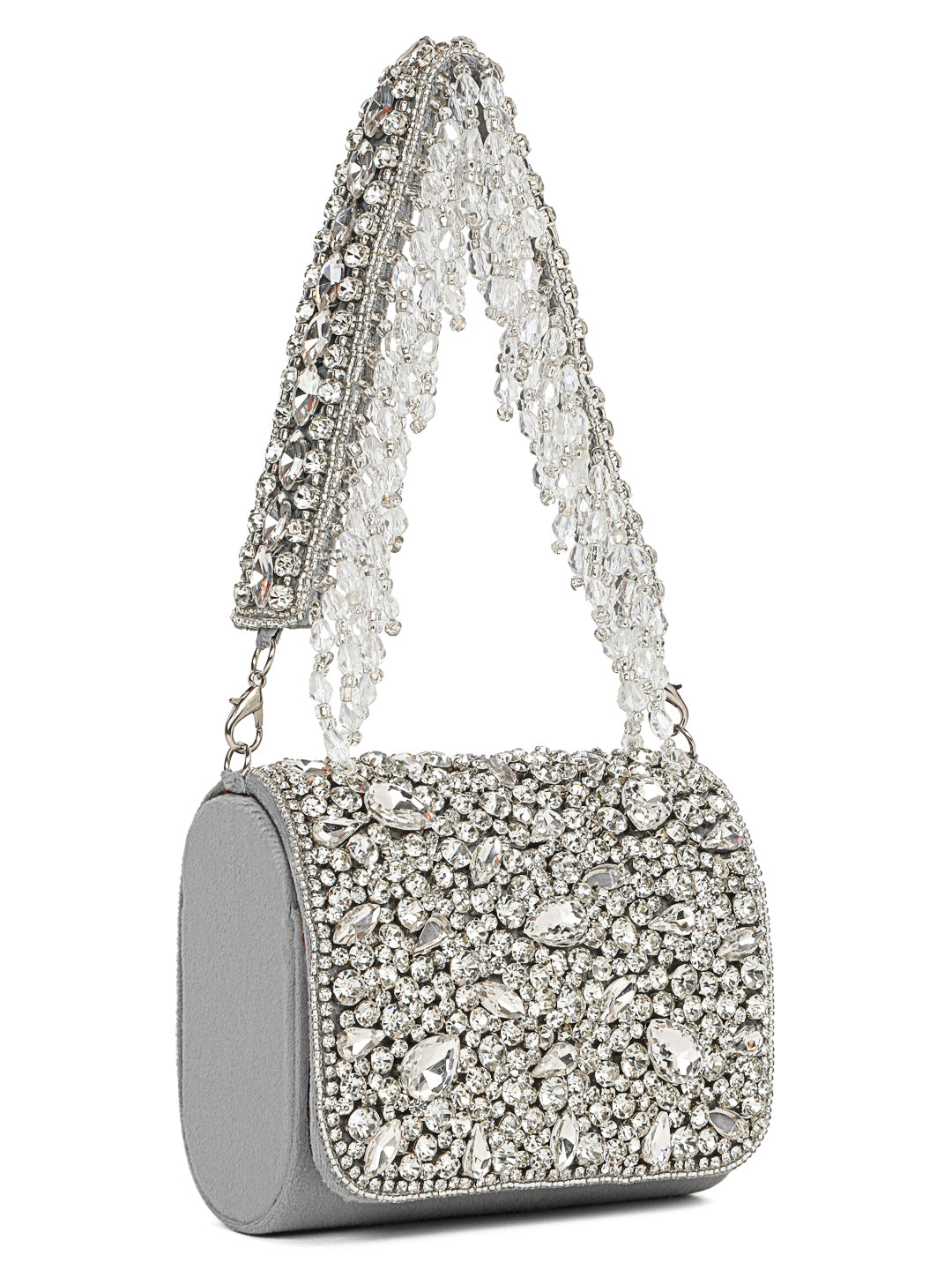 MINI CRYSTAL CLUTCH (LIGHT GREY)