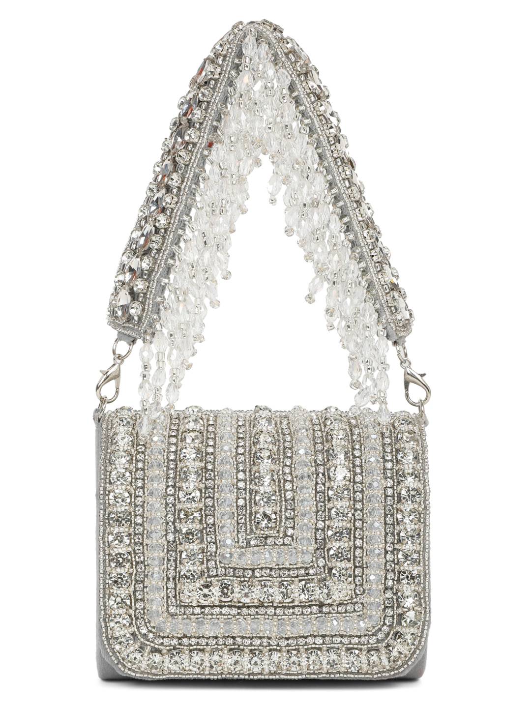 MINI EMBELLISHED CLUTCH (LIGHT GREY)
