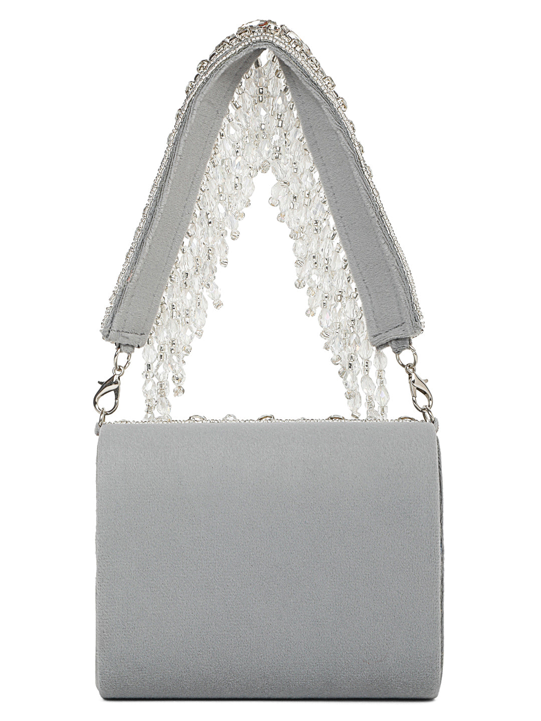 MINI EMBELLISHED CLUTCH (LIGHT GREY)