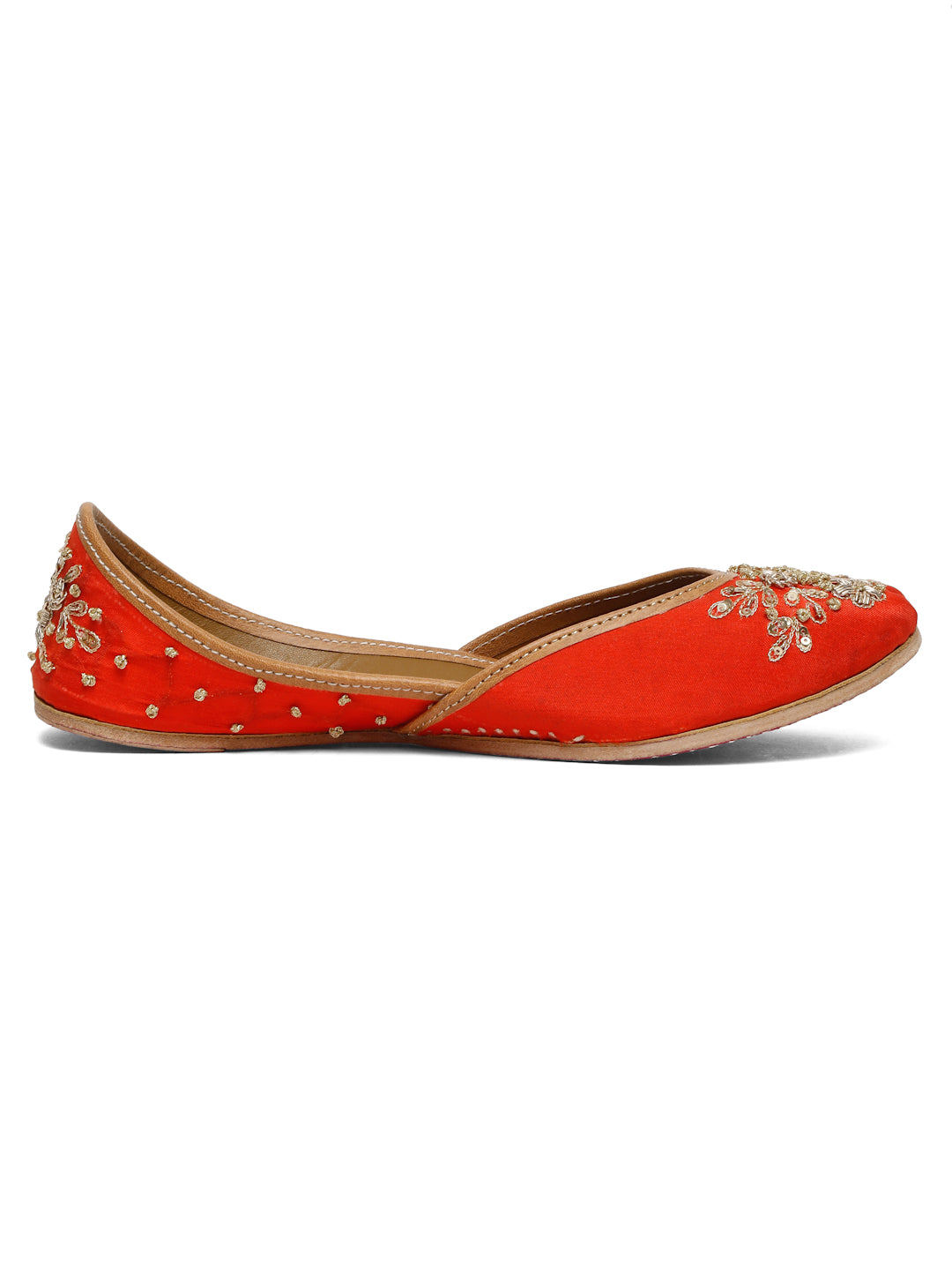 TANGERINE EMBELLISHED JUTTI