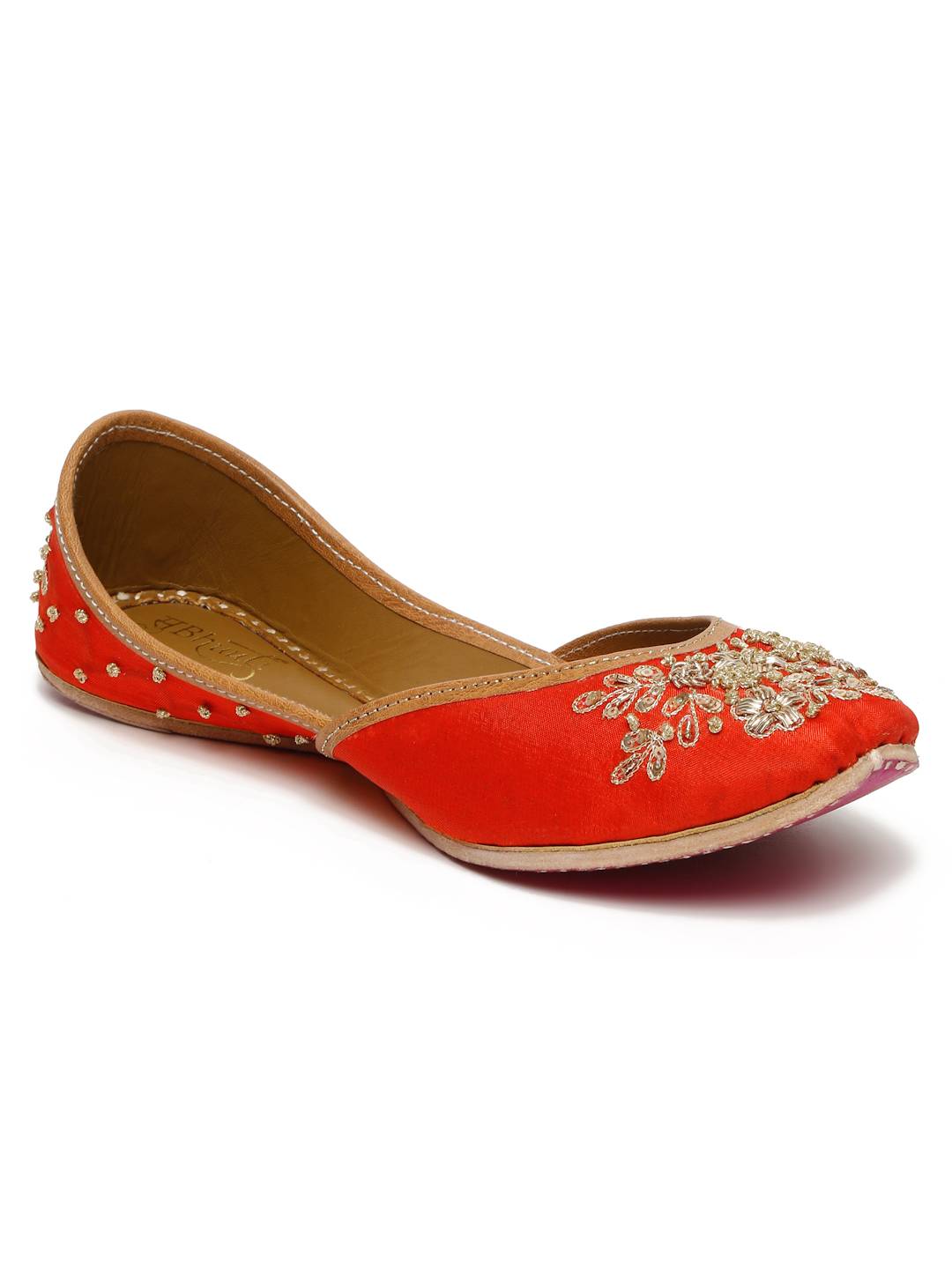 TANGERINE EMBELLISHED JUTTI