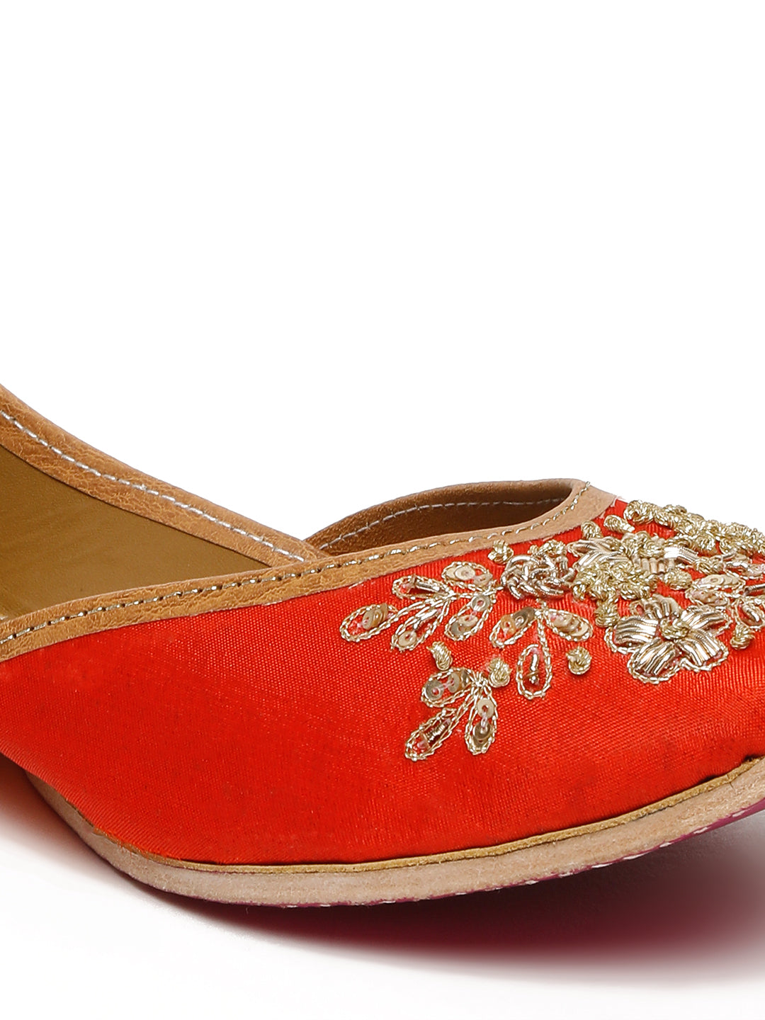 TANGERINE EMBELLISHED JUTTI