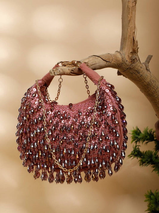 CRESCENT CRYSTAL HANDBAG (PINK)