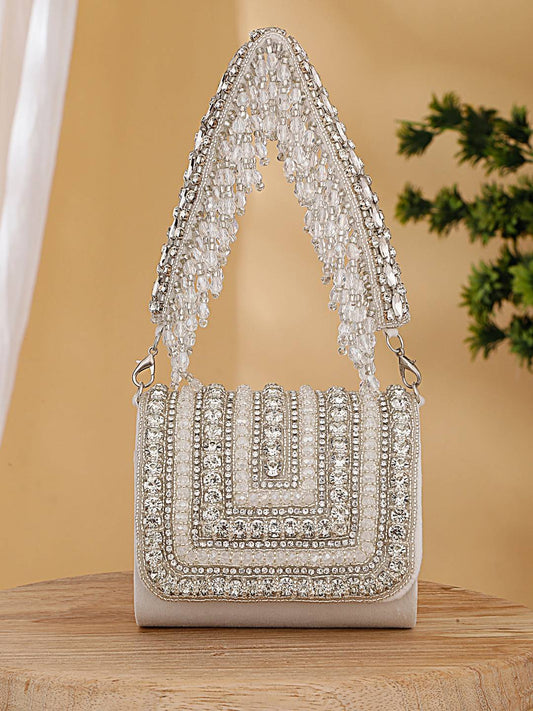 MINI EMBELLISHED CLUTCH (WHITE)