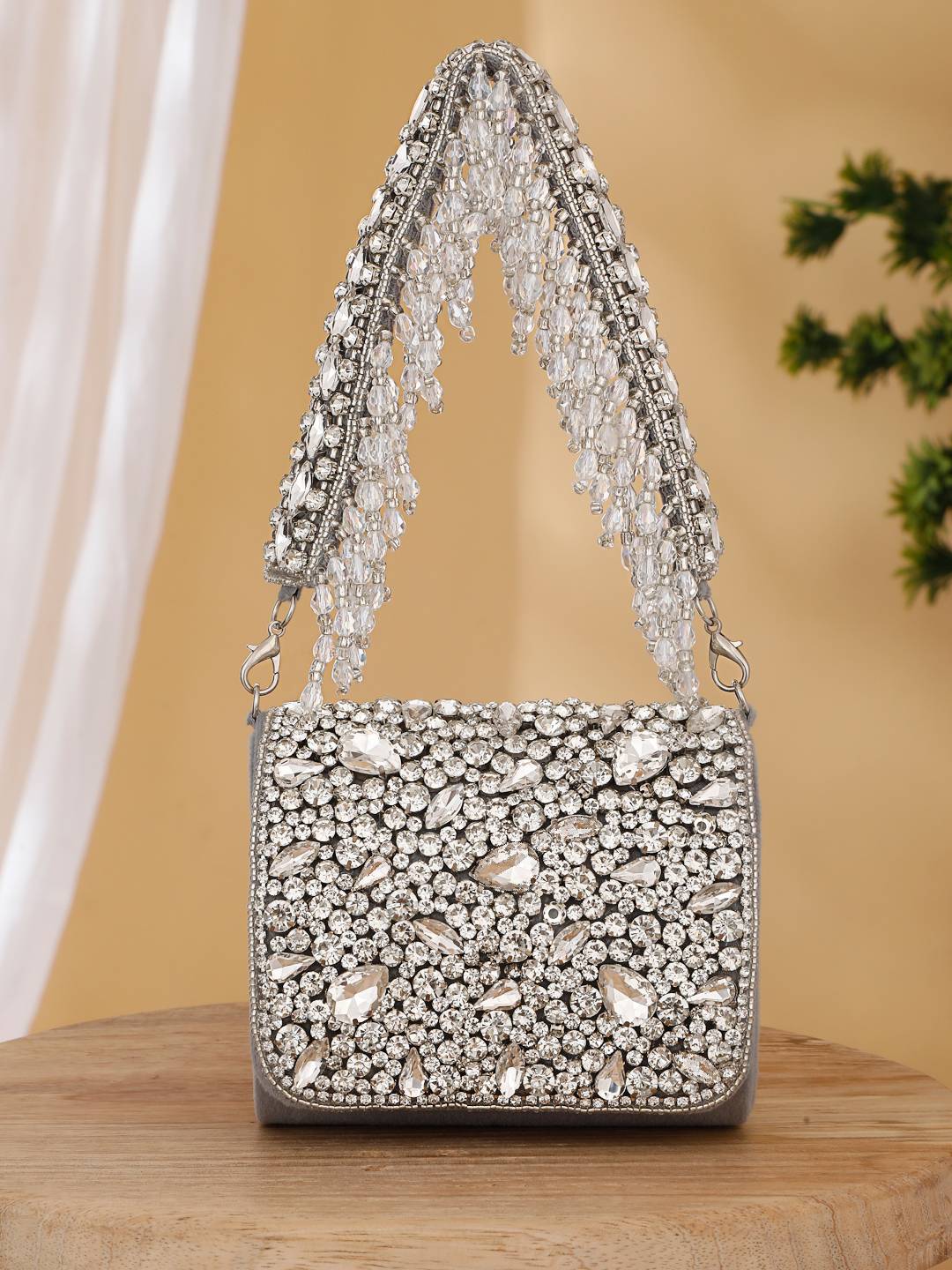 MINI CRYSTAL CLUTCH (LIGHT GREY)