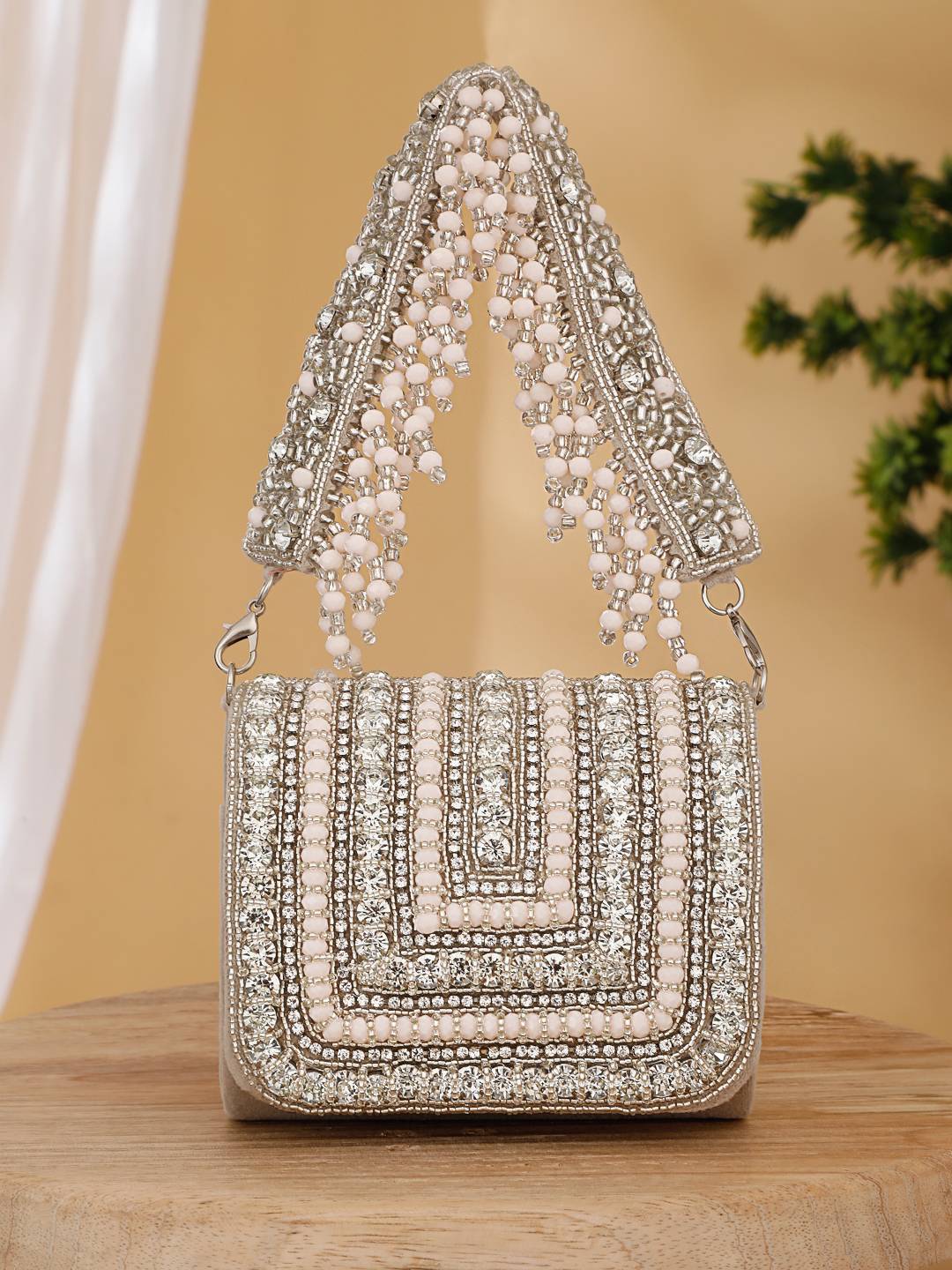 MINI EMBELLISHED CLUTCH (BEIGE)