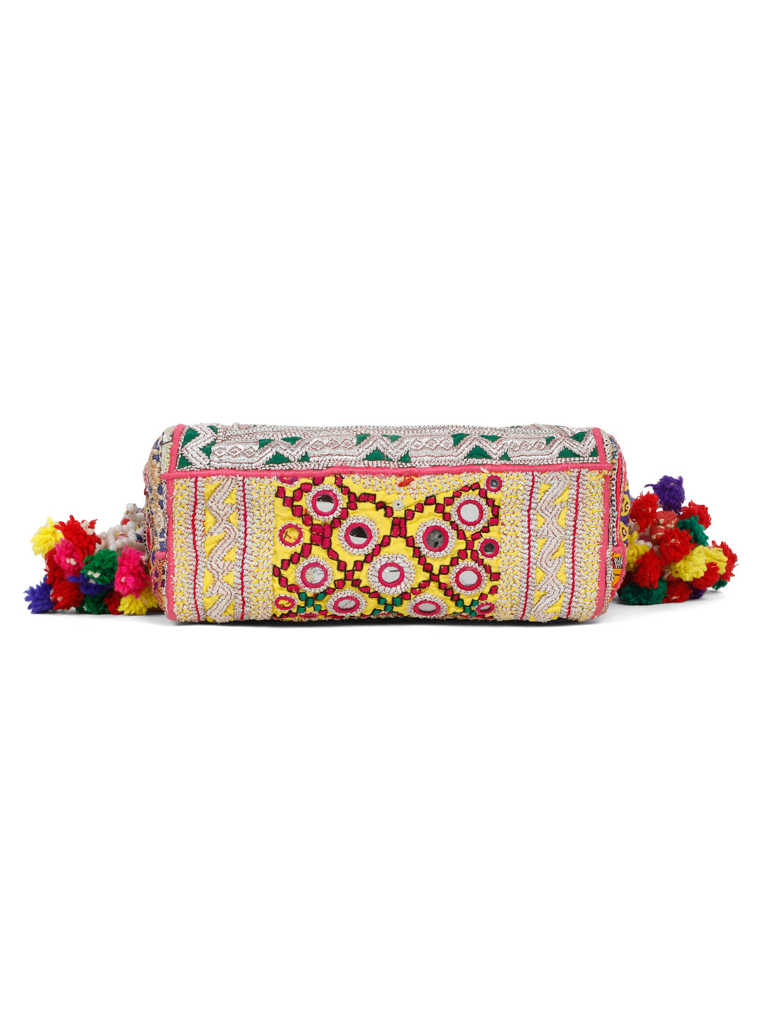 Bohemian Handbag- Green Silver Zari Handwork