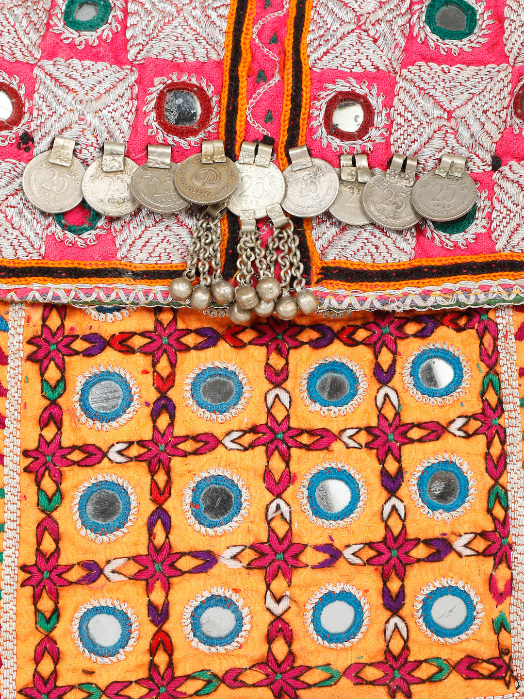 Bohemian Bags- Yellow and Pink Zari Handwork