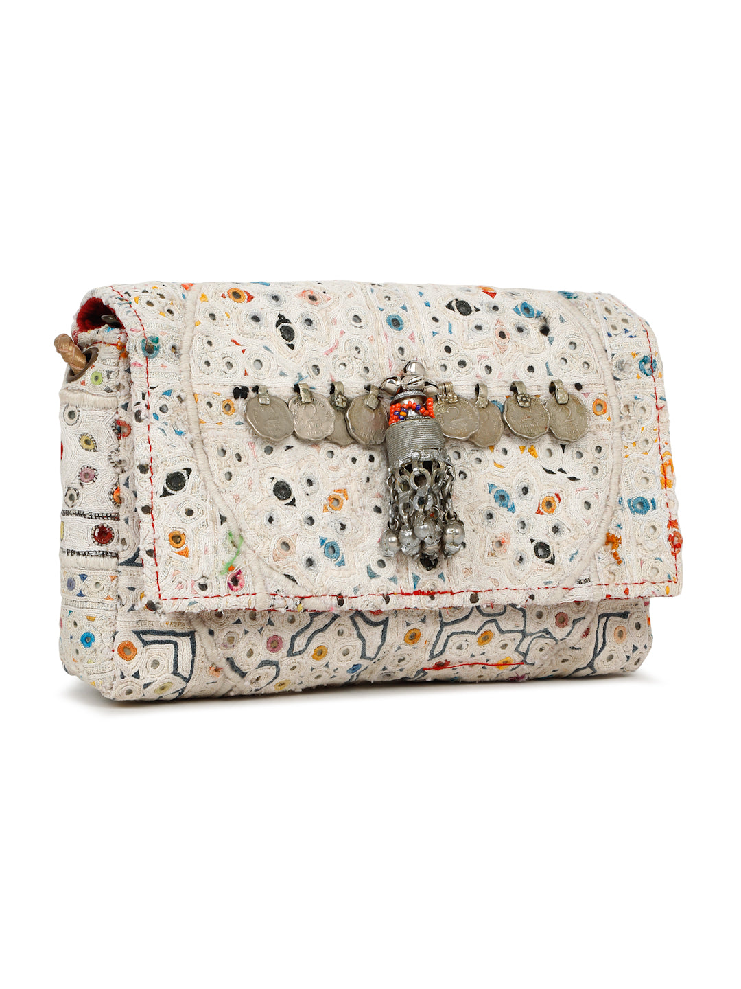 Bohemian Mini Clutch- White