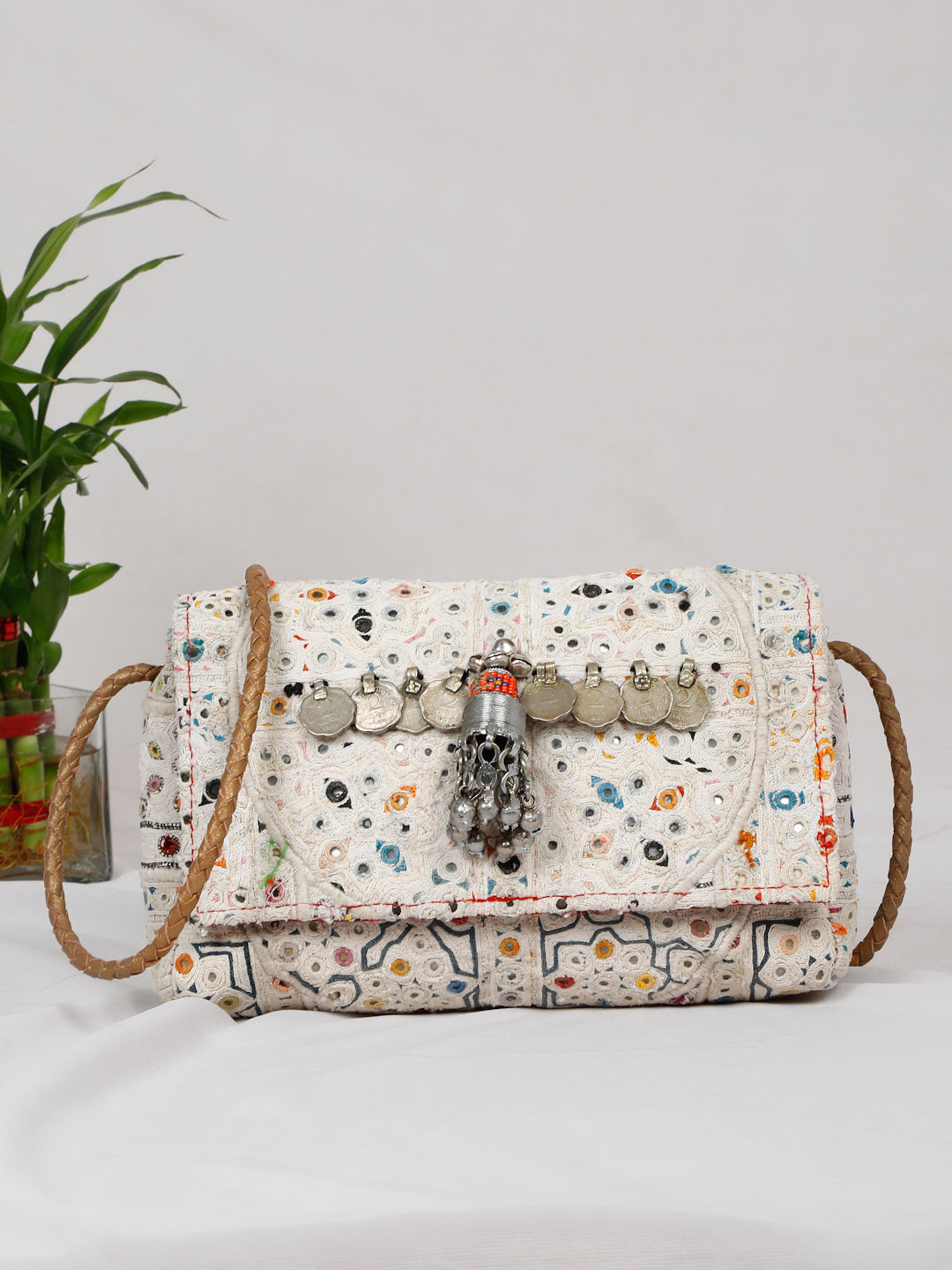 Bohemian Mini Clutch- White