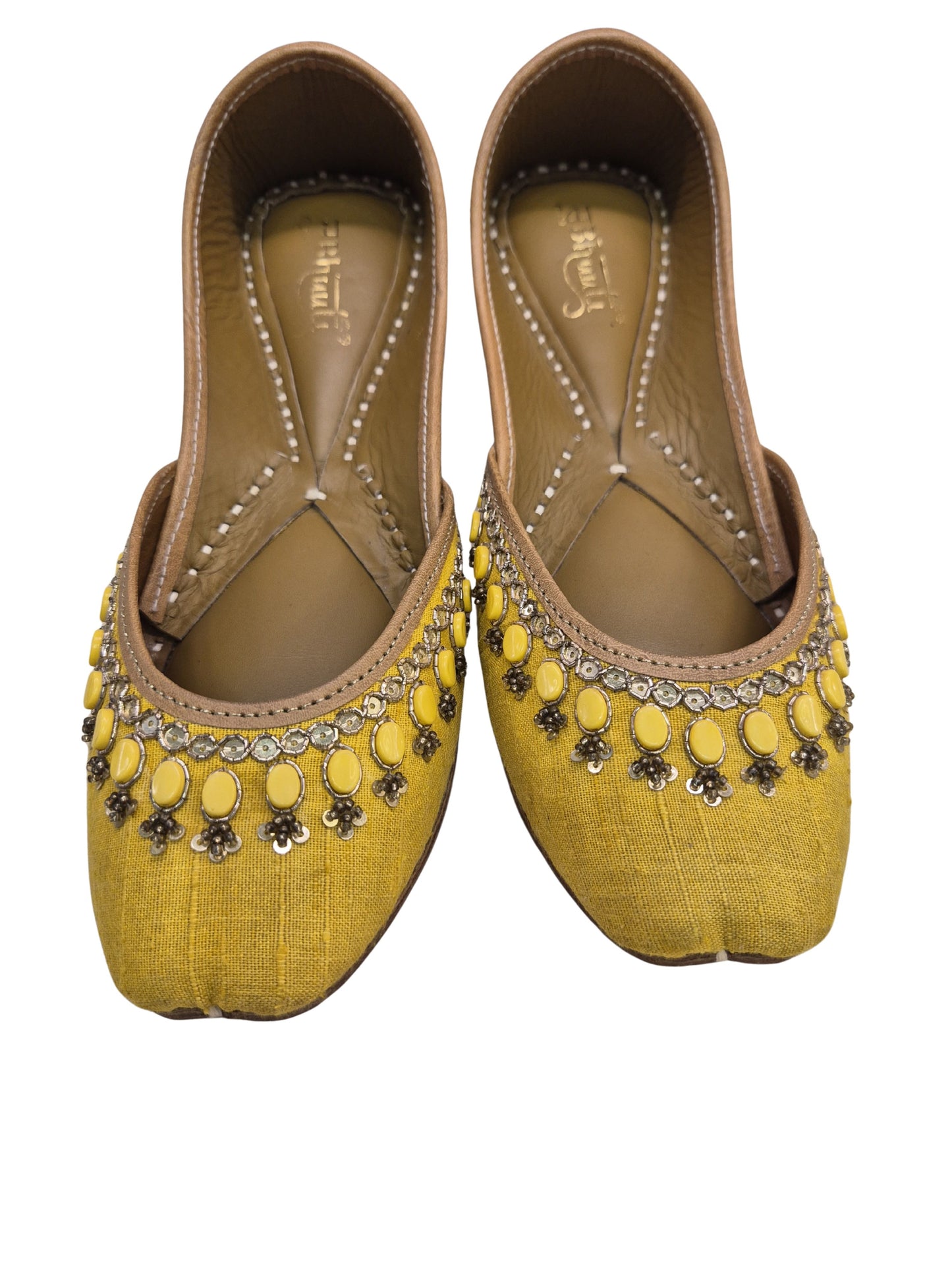 embalished heavy embrodery juttis sunglow