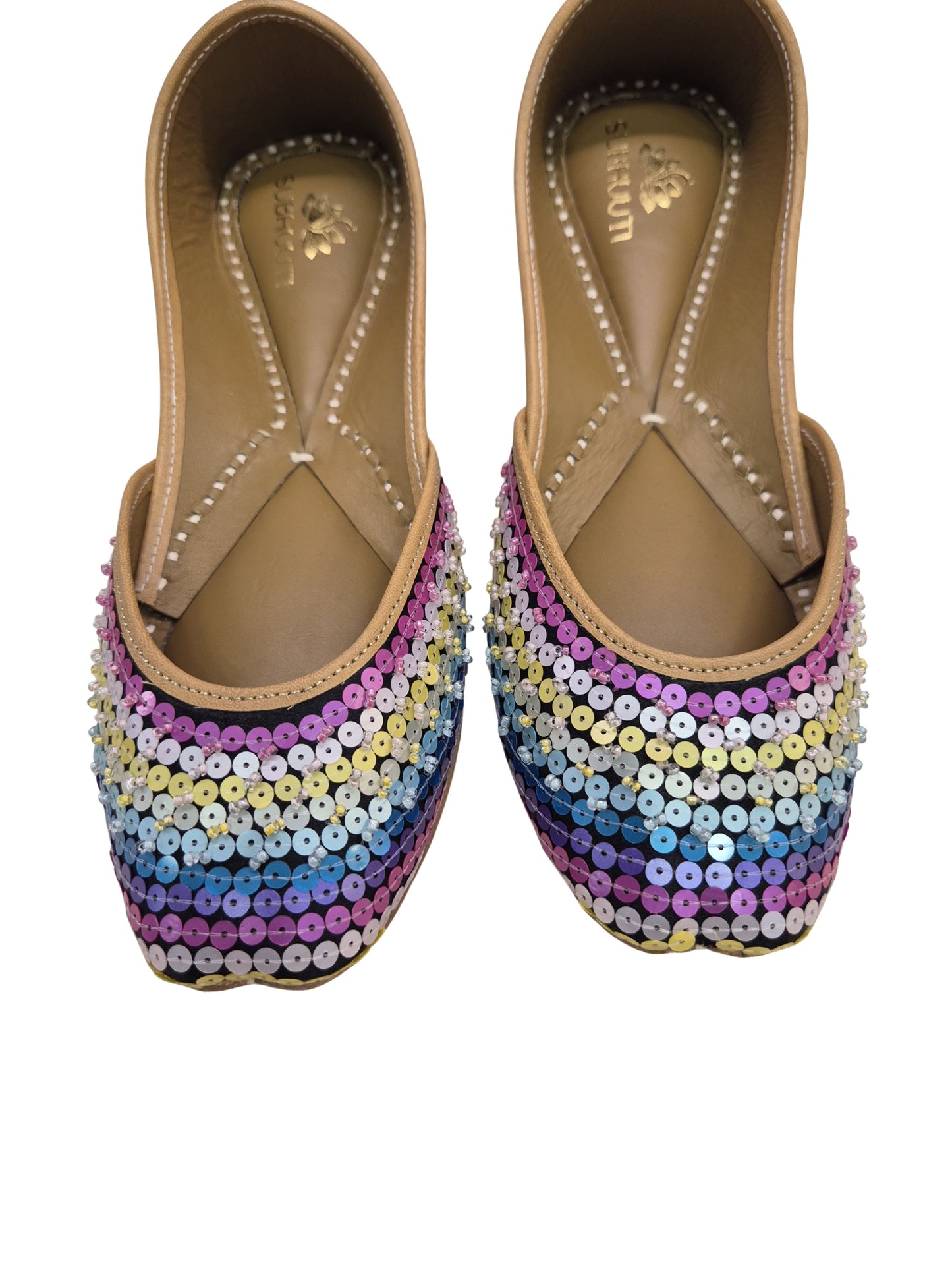 embalished heavy embrodery juttis unicorn
